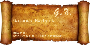Galanda Norbert névjegykártya